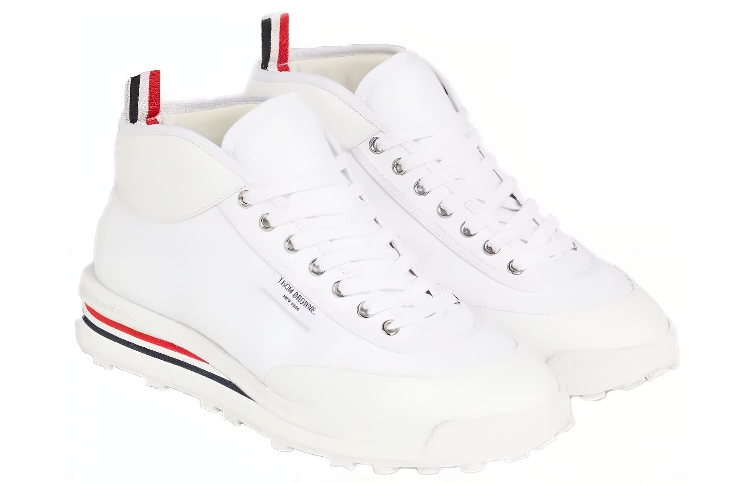 Thom Browne High-Top Sneakers 'White' 圖 2