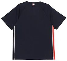 Order THOM BROWNE 經典條紋棉質T恤 - 海軍藍 MJS114A-06168-415