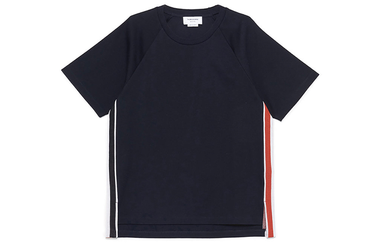 Lookbook 汤姆布朗 条纹拼接棉质T恤 - 藏青色 MJS114A-06168-415