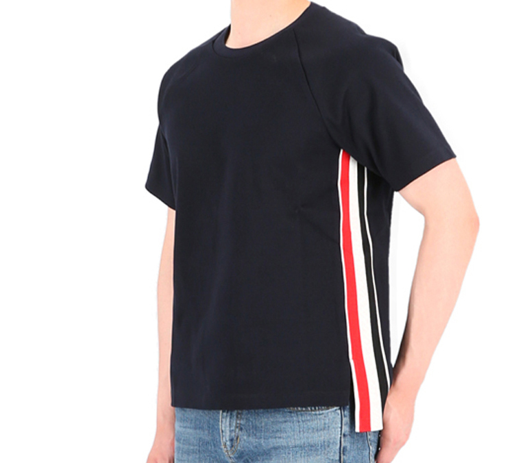 Details for 汤姆布朗 条纹拼接棉质T恤 - 藏青色 MJS114A-06168-415