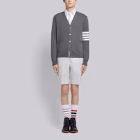 Lookbook Thom Browne Ivy Boy Gray Striped Cotton Knit Cardigan Men’s Sweater MKC171A-00219-035