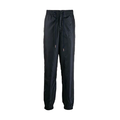 Thom Browne Knit Track Pants Dark Blue with Red White Blue Stripes MJQ070A-03215-415
