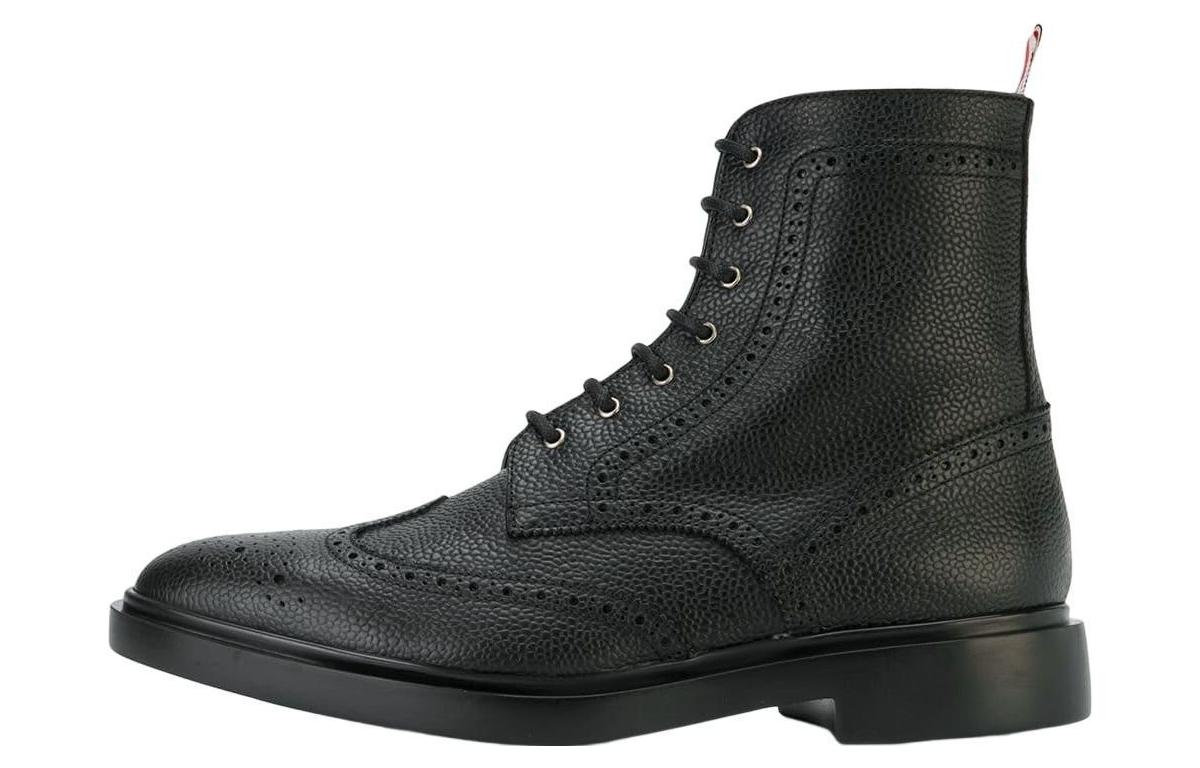 Thom Browne Leather Boots 'Black Fashion Strap' MFR016M00198001