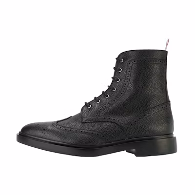 Thom Browne Leather Boots 'Black Fashion Strap'