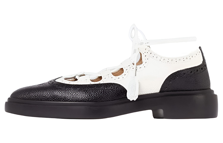 Thom Browne Leather Brogue 'Black White' MFD196A06257001