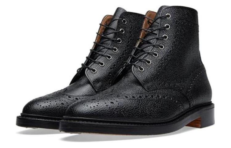 Thom Browne Leather Cap-Toe Lace-Up Boots 'Black' 圖 2