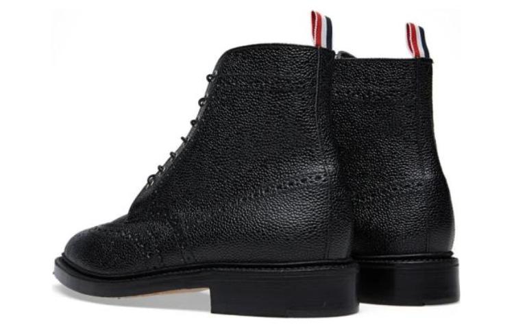 Thom Browne Leather Cap-Toe Lace-Up Boots 'Black' 圖 4