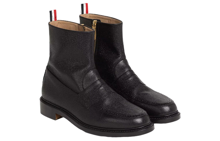 Lookbook Bota de Cuero con Cremallera Thom Browne 'Negra' MFB207A06257001