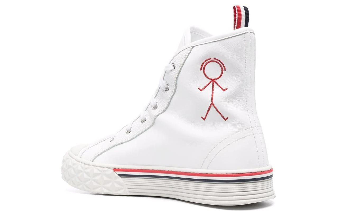 Shop Thom Browne Kasut Kulit Tinggi 'White Fashion' MFD243E05584