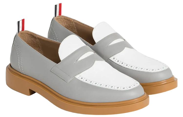 Order Thom Browne 灰色 洛可可 皮革乐福鞋 MFL090B05584133