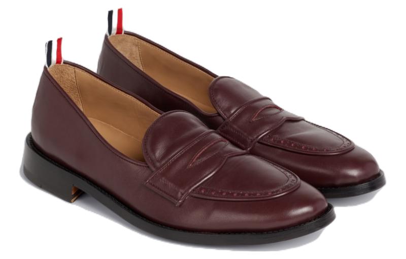 Thom Browne Leather Low-Top 'Burgundy' 圖 2