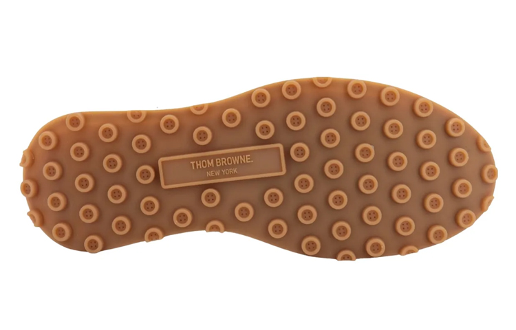 Shop トムブラウン レザーローカットスニーカー (ベージュ) MFD261A07989215