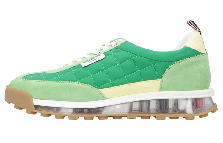 Buy THOM BROWNE 皮革 系帶 低筒 運動休閒鞋 男款 綠色