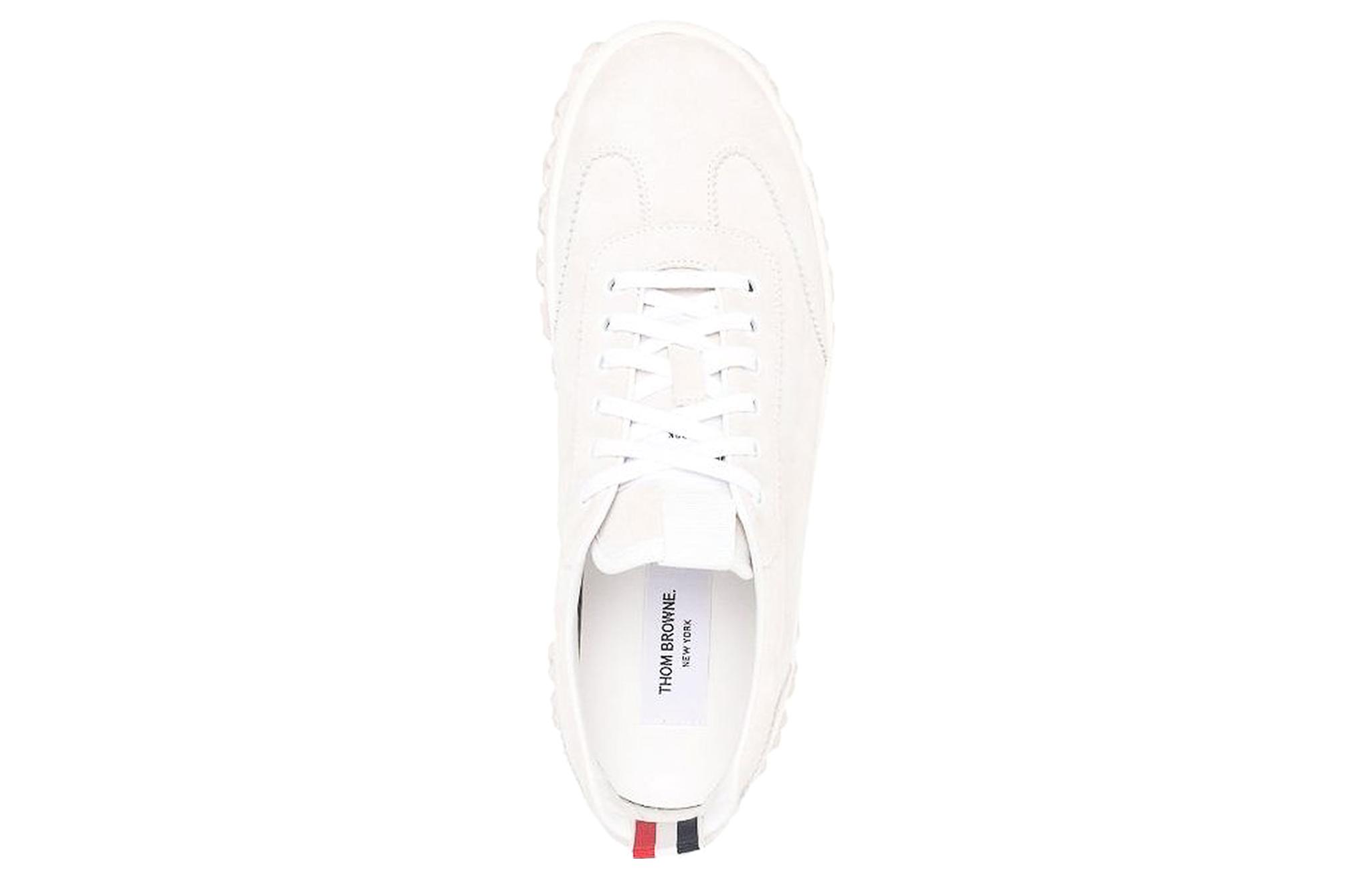 Shop Thom Browne Leather Low-Top 'White' MFD254AL0037100