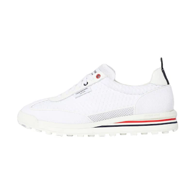Thom Browne Leather Mesh Low-Top Sneakers 'White'