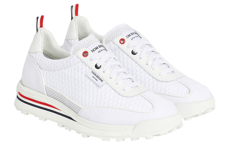 Thom Browne Leather Mesh Low-Top Sneakers 'White' 圖 2
