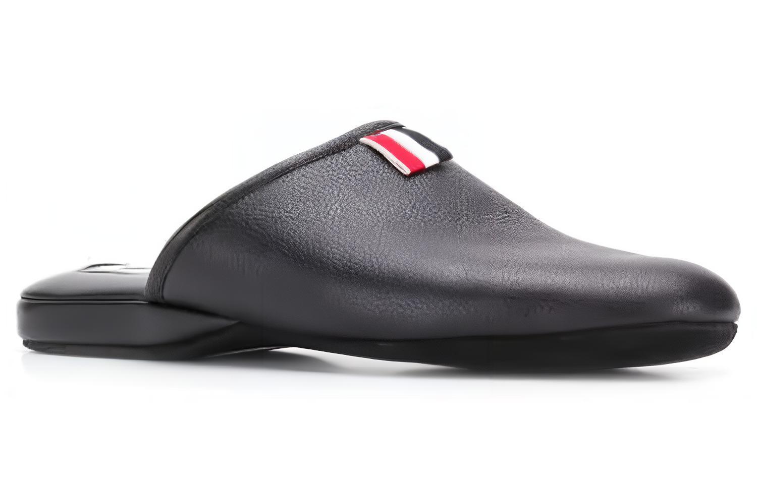 Order Thom Browne Sandal Kulit 'Simplistik Hitam' MFL053A00198001