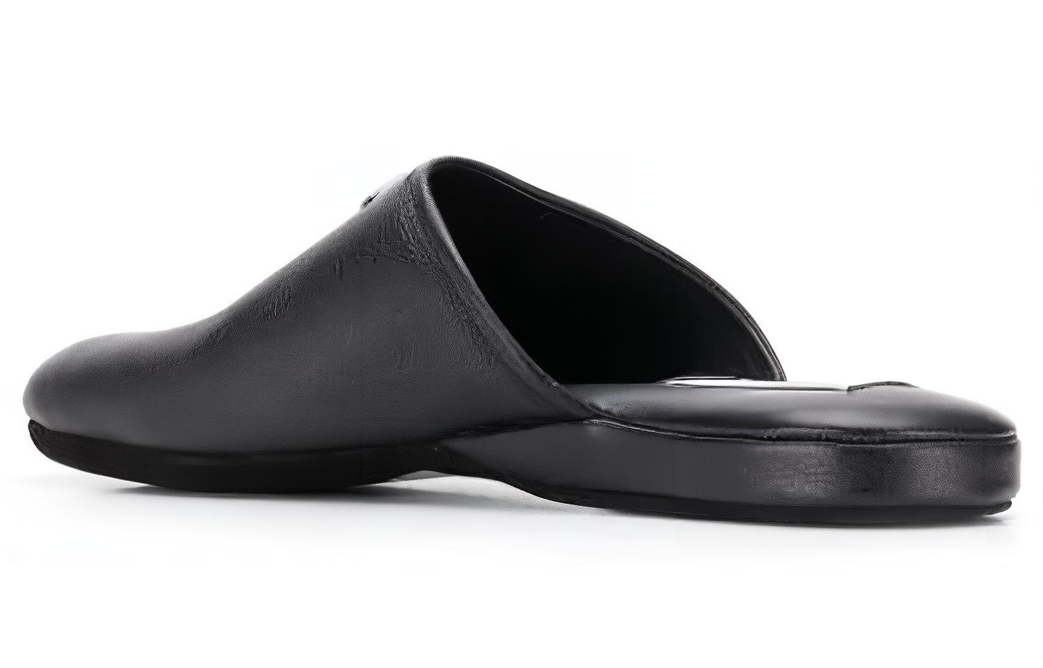 Shop Thom Browne Sandal Kulit 'Simplistik Hitam' MFL053A00198001