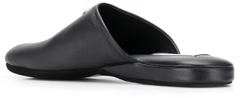 Shop THOM BROWNE 簡潔休閒皮質時尚拖鞋 黑色