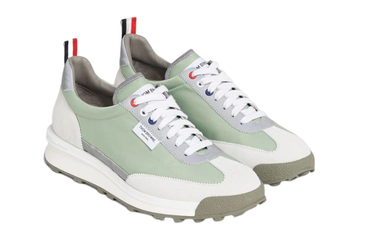 Thom Browne Leather Sneaker 'White Green' 圖 3