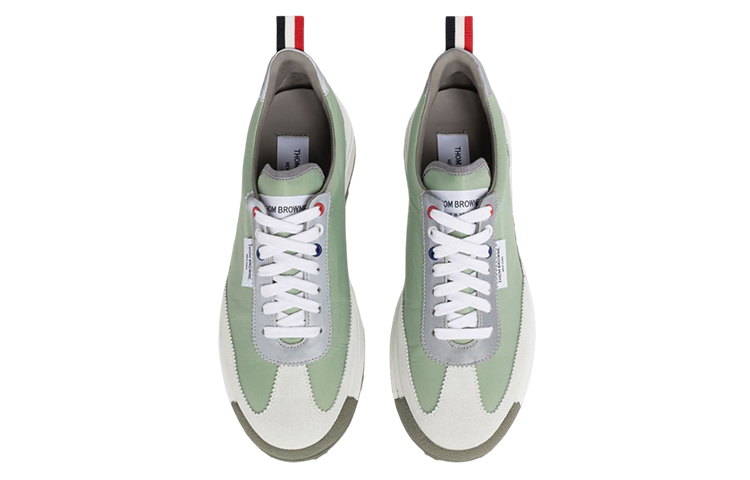 Thom Browne Leather Sneaker 'White Green' 圖 4