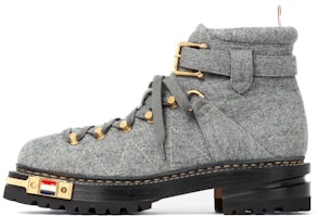Thom Browne Leather Stripe Martin Boots 'Grey' MFB150A07548035 Thom Browne Leather Stripe Martin Boots 'Grey' MFB150A07548035