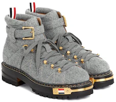Order Thom Browne Sepatu Boots Kulit Stripe Martin 'Abu-abu' MFB150A07548035