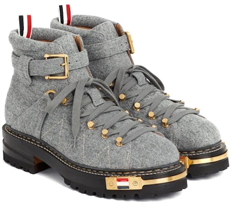 Thom Browne Leather Stripe Martin Boots 'Grey' MFB150A07548035 Order Thom Browne Leather Stripe Martin Boots 'Grey' MFB150A07548035