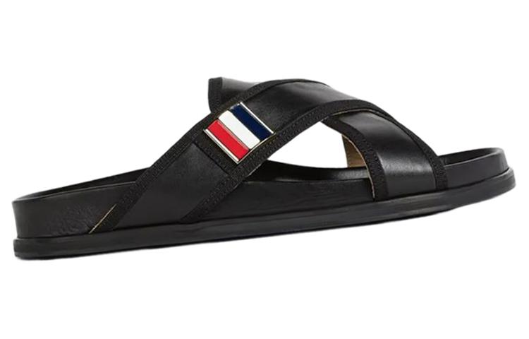 Order Sandal Selop Kulit Thom Browne Jari Kaki 'Hitam' MFL093A05584001