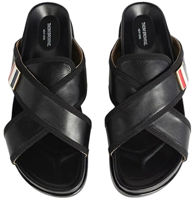 Sandal Selop Kulit Thom Browne Jari Kaki 'Hitam' MFL093A05584001 Lookbook Sandal Selop Kulit Thom Browne Jari Kaki 'Hitam' MFL093A05584001