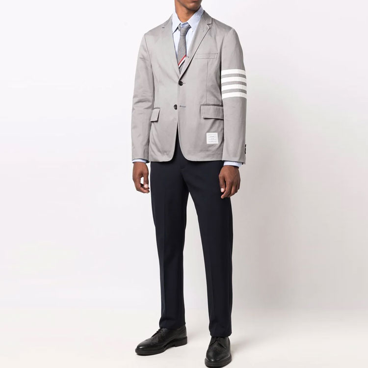 Shop THOM BROWNE Kemeja Lengan Panjang Biru Muda Motif Hewan MWL272E-07606-480