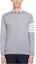Buy Thom Browne Sweater Abu-Abu Muda Wol dengan Lengan Empat Garis. MKA002A-00014-058