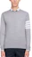 Order Thom Browne Sweater Abu-Abu Muda Wol dengan Lengan Empat Garis. MKA002A-00014-058