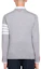 Lookbook Thom Browne Sweater Abu-Abu Muda Wol dengan Lengan Empat Garis. MKA002A-00014-058