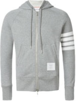 Thom Browne Light Grey Ivy Boy 4-Bar Zip Hoodie Fall Collection MJT022H00535-068 Thom Browne Light Grey Ivy Boy 4-Bar Zip Hoodie Fall Collection MJT022H00535-068