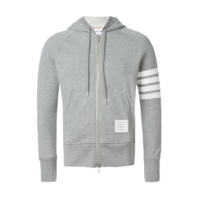 Thom Browne Light Grey Ivy Boy 4-Bar Zip Hoodie Fall Collection MJT022H00535-068