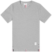 Thom Browne Light Grey Striped Cotton Crewneck T-shirt - Summer Collection MJS056A-00050-055 Thom Browne Light Grey Striped Cotton Crewneck T-shirt - Summer Collection MJS056A-00050-055