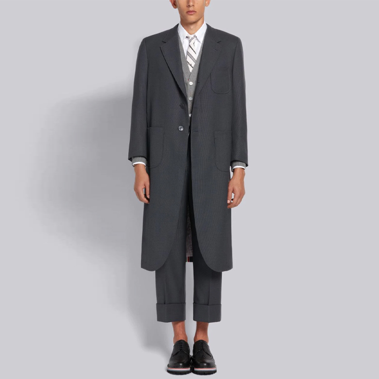 Thom Browne Light Grey V-Neck Striped Knit Cotton Sweater MKC310A-Y3007-055 圖 6