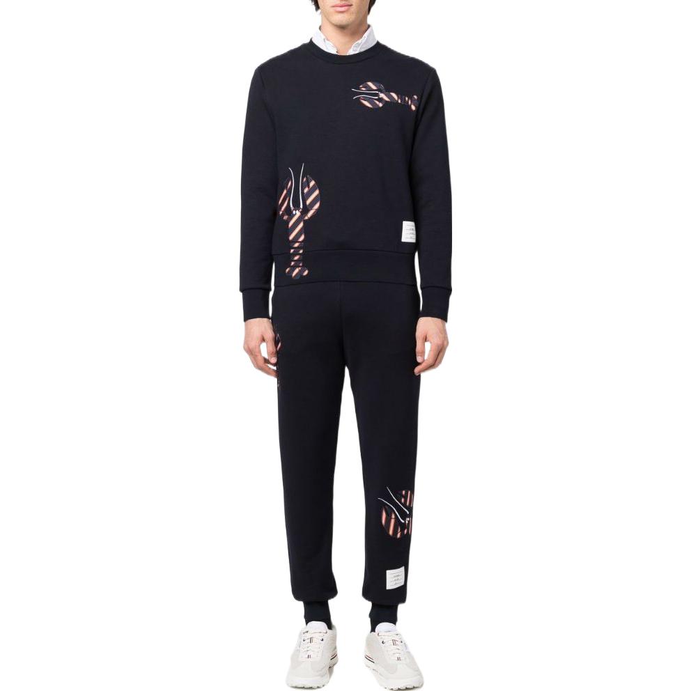 Lookbook トムブラウン ロブスター刺繍 クルーネック スウェットシャツ ネイビーブルー MJT350E-03377-415