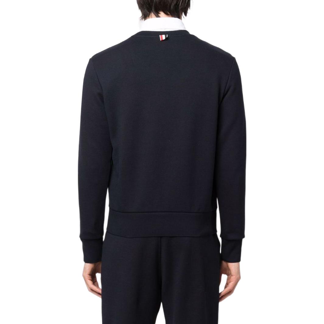 Shop トムブラウン ロブスター刺繍 クルーネック スウェットシャツ ネイビーブルー MJT350E-03377-415