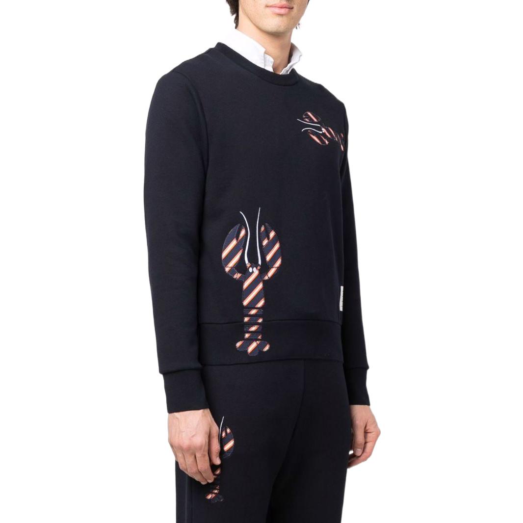 Purchase トムブラウン ロブスター刺繍 クルーネック スウェットシャツ ネイビーブルー MJT350E-03377-415