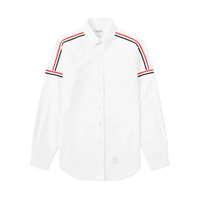 Thom Browne Long Sleeve Polo Shirt White Mens Back to School Spring/Fall MWL270A-00139-100