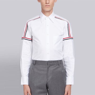 Thom Browne Polo Lengan Panjang Putih Pria Musim Semi/Gugur Back to School MWL270A-00139-100 Shop Thom Browne Polo Lengan Panjang Putih Pria Musim Semi/Gugur Back to School MWL270A-00139-100