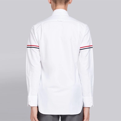 Thom Browne Polo Lengan Panjang Putih Pria Musim Semi/Gugur Back to School MWL270A-00139-100 Details for Thom Browne Polo Lengan Panjang Putih Pria Musim Semi/Gugur Back to School MWL270A-00139-100
