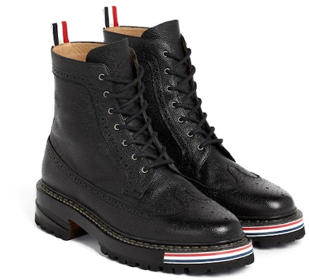 Thom Browne Longwing Brogue 'Pebble Grain Black' MFB180A06257001 Order Thom Browne Longwing Brogue 'Pebble Grain Black' MFB180A06257001