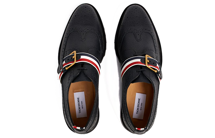 Lookbook THOM BROWNE 編織帶長翅布洛克鞋 黑色