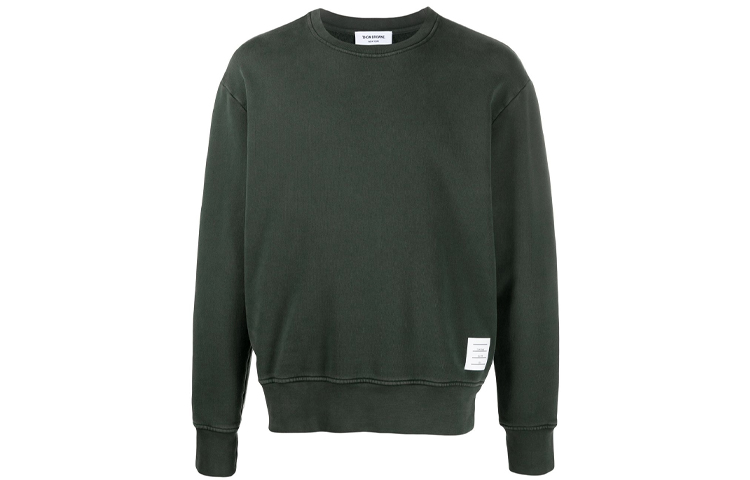 THOM BROWNE Loose Fit Crewneck Sweatshirt Deep Green (Fall Season). MJT262B-03377-320