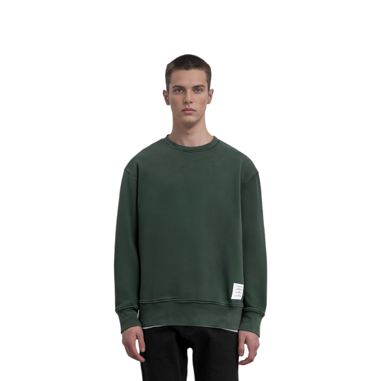 Sizing トムブラウン ルーズフィット クルーネック スウェットシャツ ダークグリーン (秋). MJT262B-03377-320