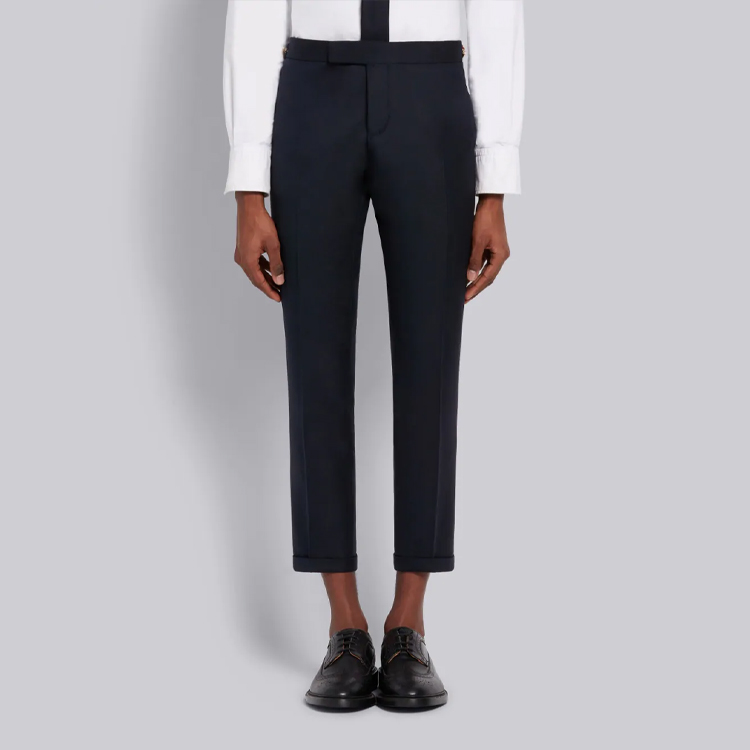 Lookbook Thom Browne 低腰羊毛长裤 海军蓝 MTC159A-00626-415