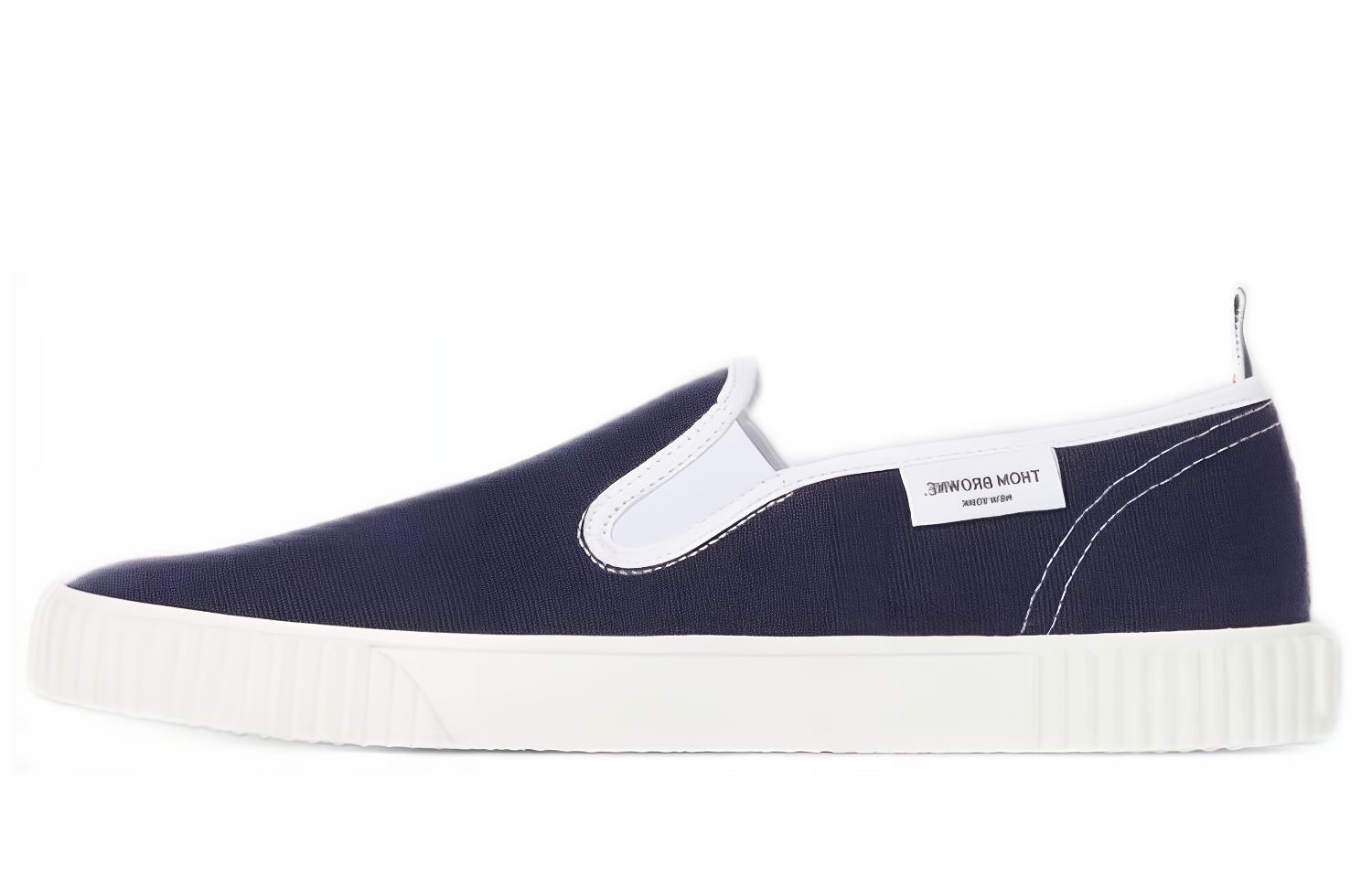 Buy THOM BROWNE TB 低幫運動帆布鞋 深藍